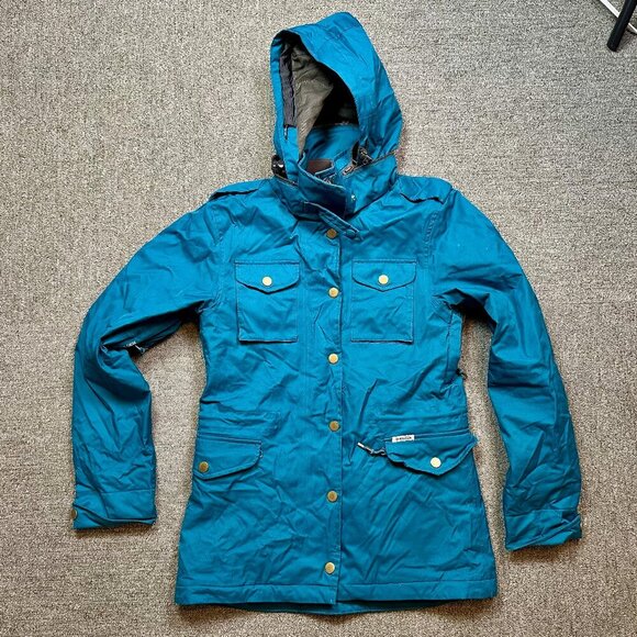 Holden Womens Teal Skiing / Snowboarding Winter Long Cargo Jacket Coat Small - Picture 1 of 7